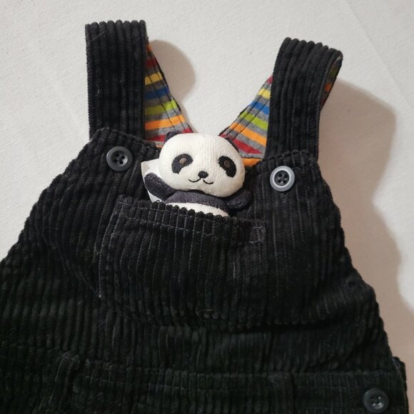 Gymboree Vintage 2007 Little Panda Corduroy Pocket Pal 3-6 month Overalls NWT. - Picture 2 of 3